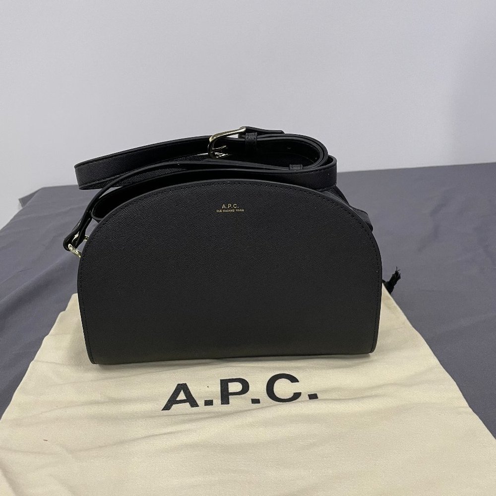 A.P.C. Black Half Moon Shoulder Bag